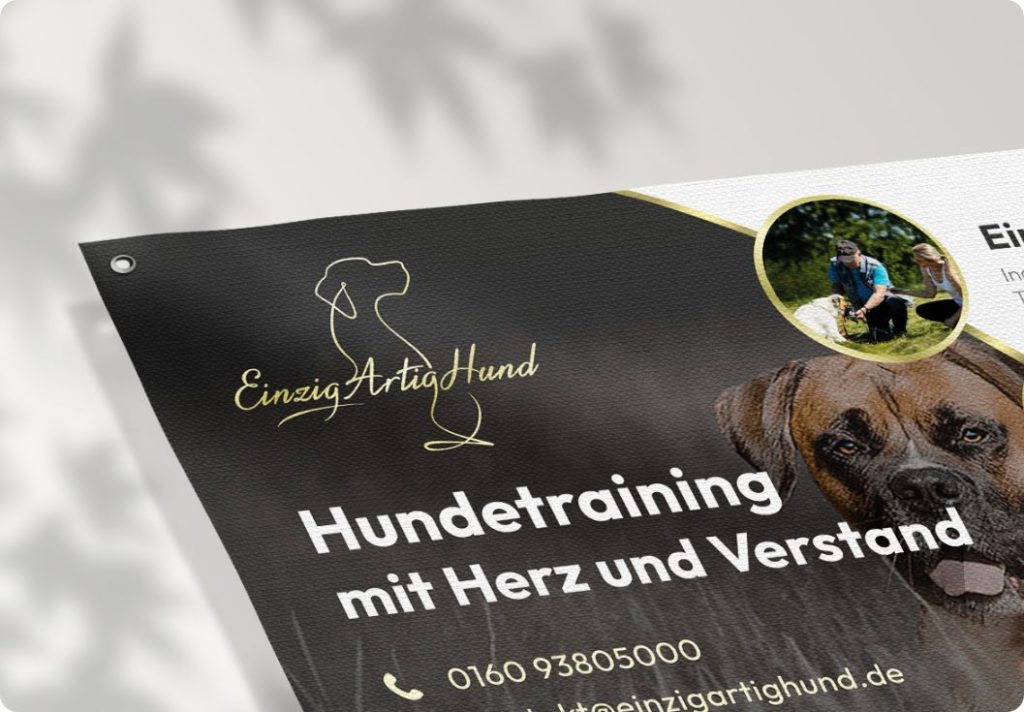 Banner Gestaltung und Druck für EinzigArtigHund Hundetraining