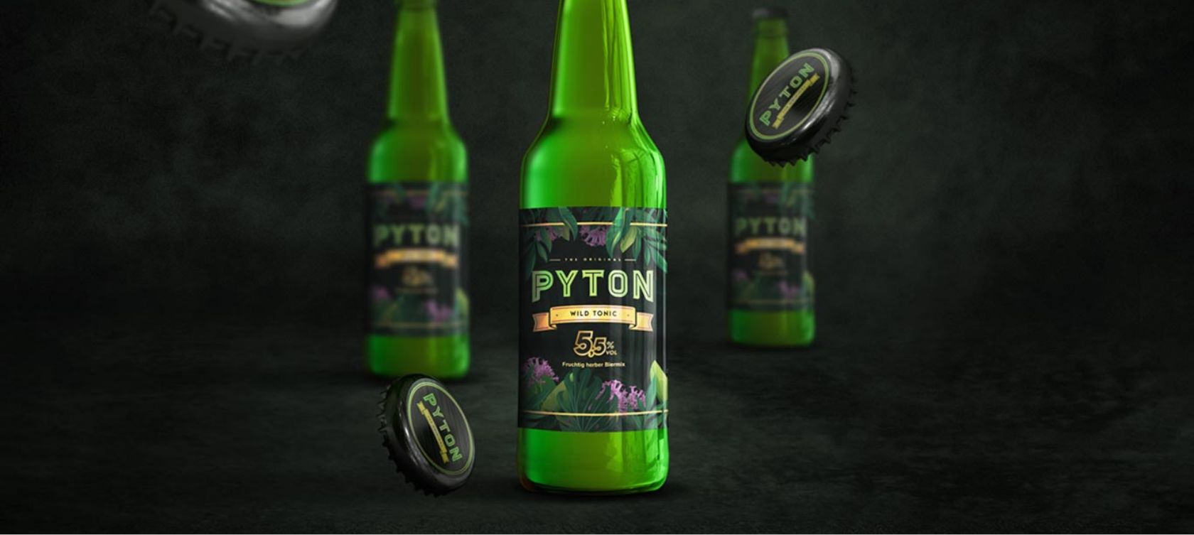 Etikett Logo für Getränkehersteller Pyton Beer