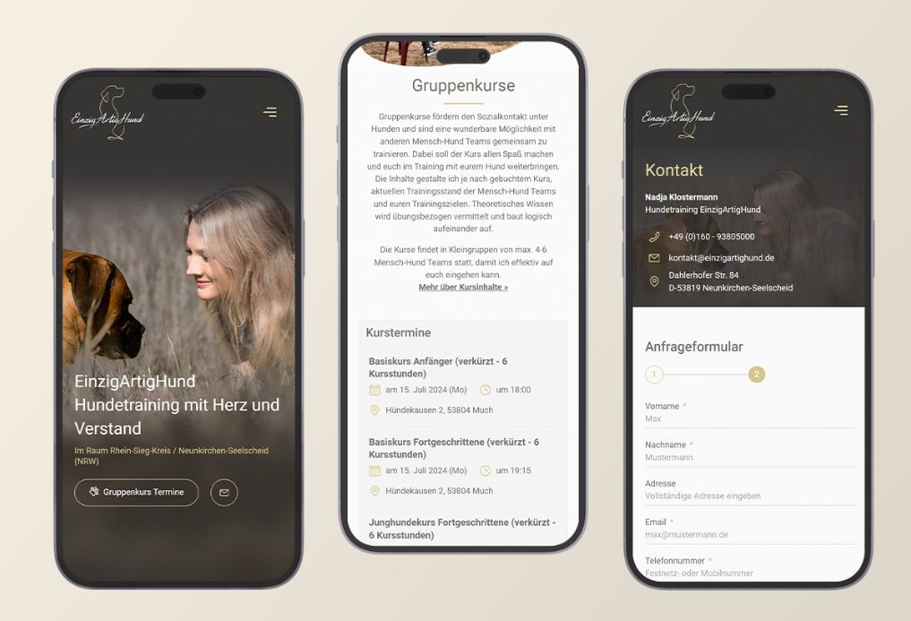 100% Responsives Webdesign für EinzigArtigHund Hundetraining