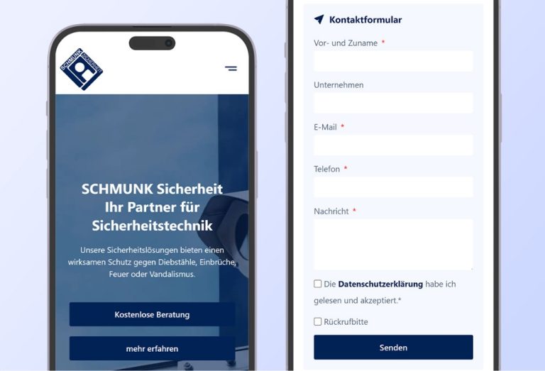 Responsives Design für Sicherheitstechnik SCHMUNK