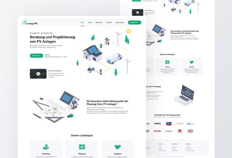 Website für PV Anlagen - SunergyPV Beratung und Verkauf PV Anlagen