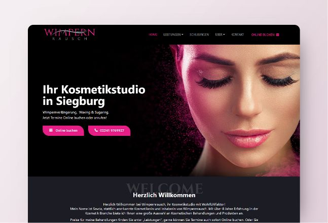 Website für Kosmetikstudio Wimpernrausch